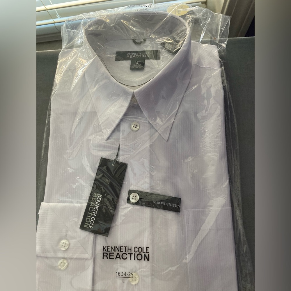 Kenneth Cole Reaction Slim Fit White Dress Shirt